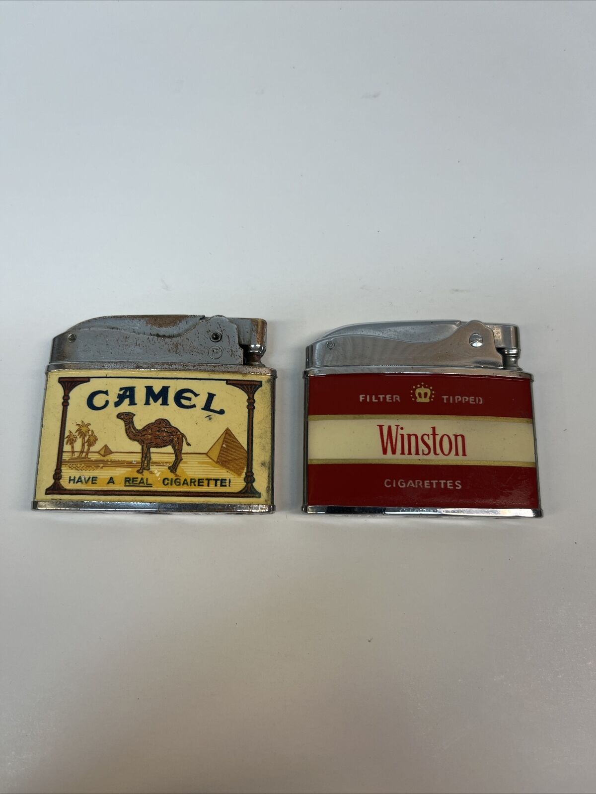 Lot 2 Lighters Camel- Crown / Winston Zenith Used 