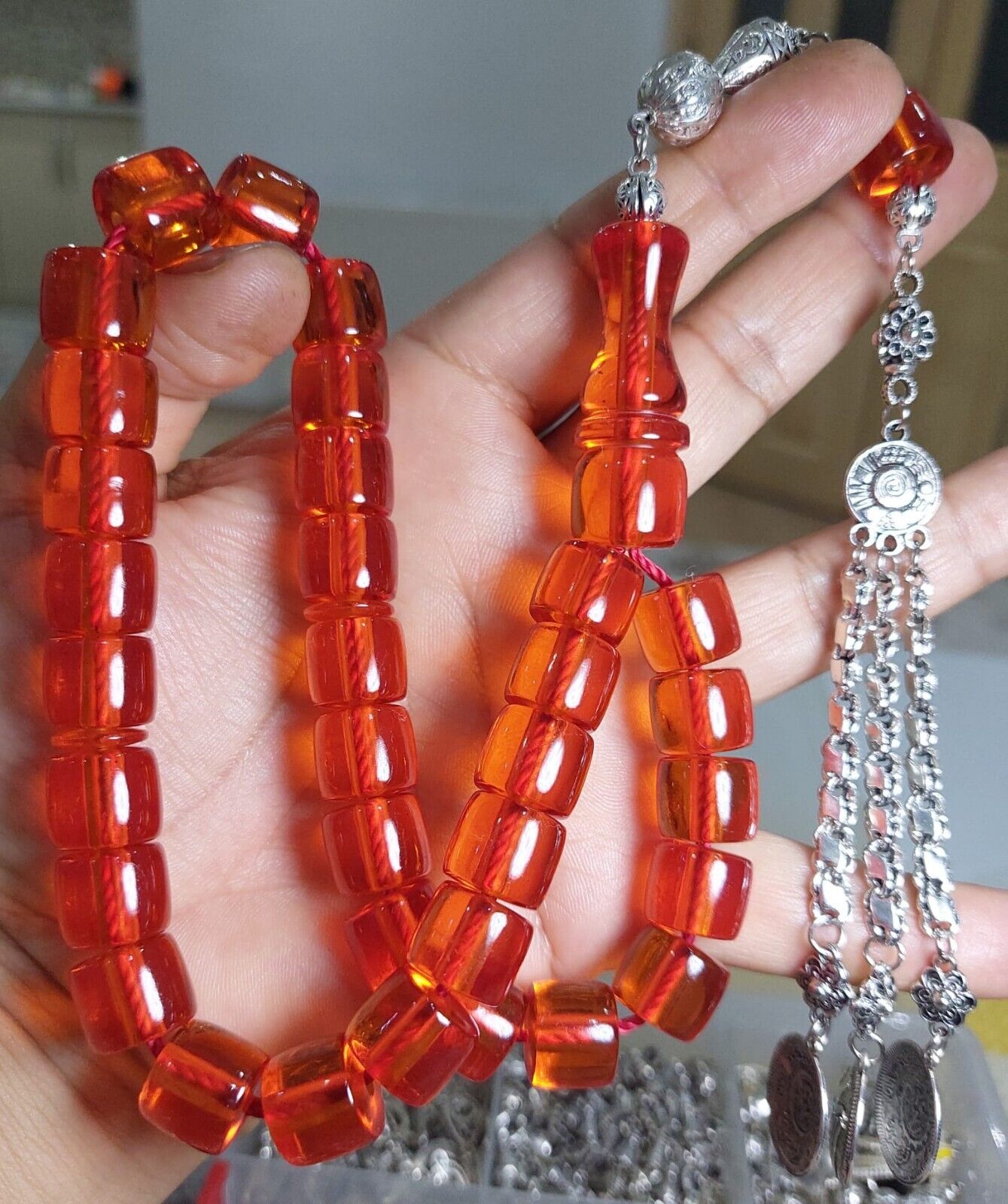 nejaf faturan amber rosary 12*14 mm beaitiful orginal nejaf amber rosary