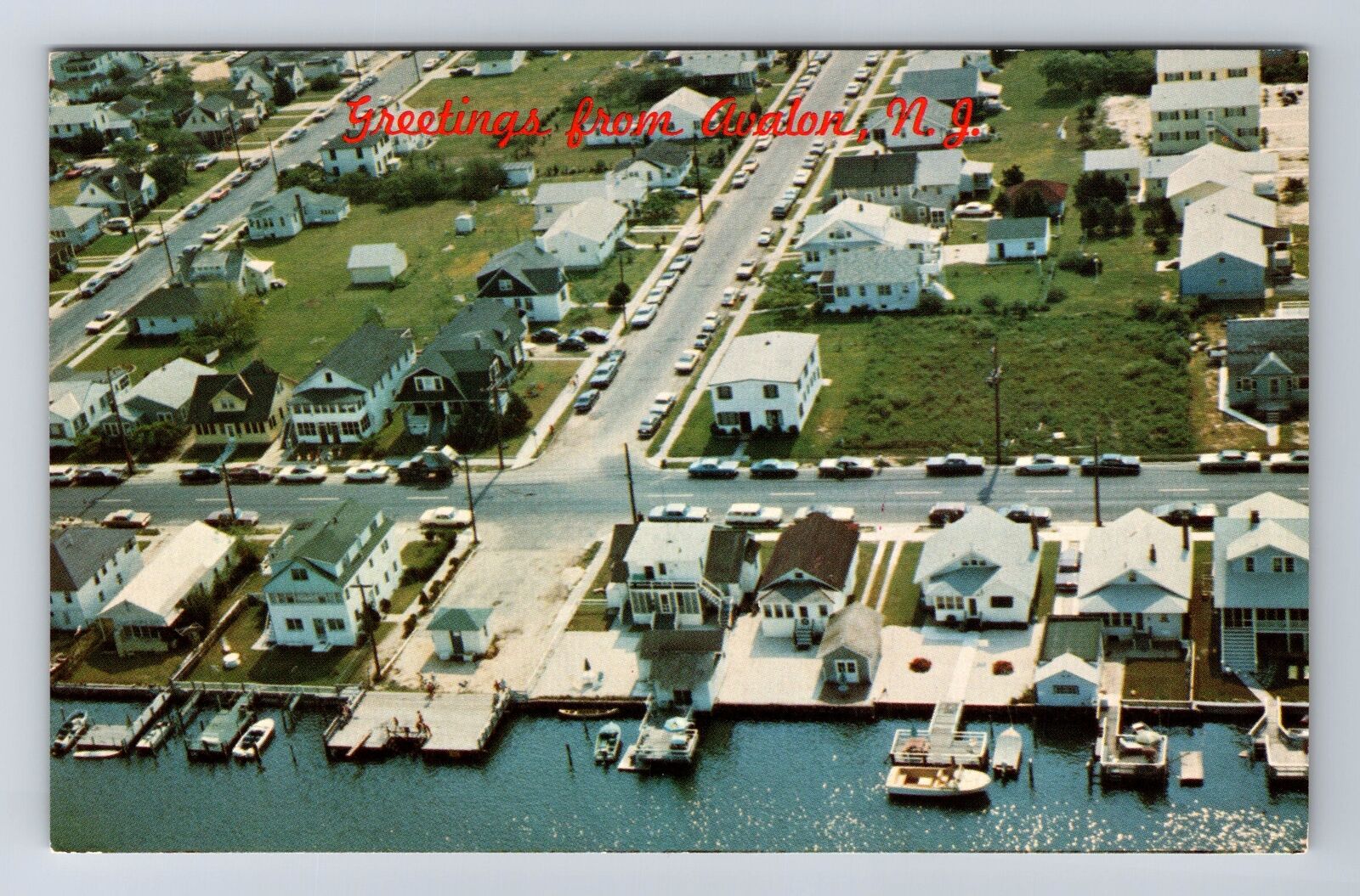 Avalon NJ-New Jersey, Aerial Of Town Area, Antique, Vintage Postcard