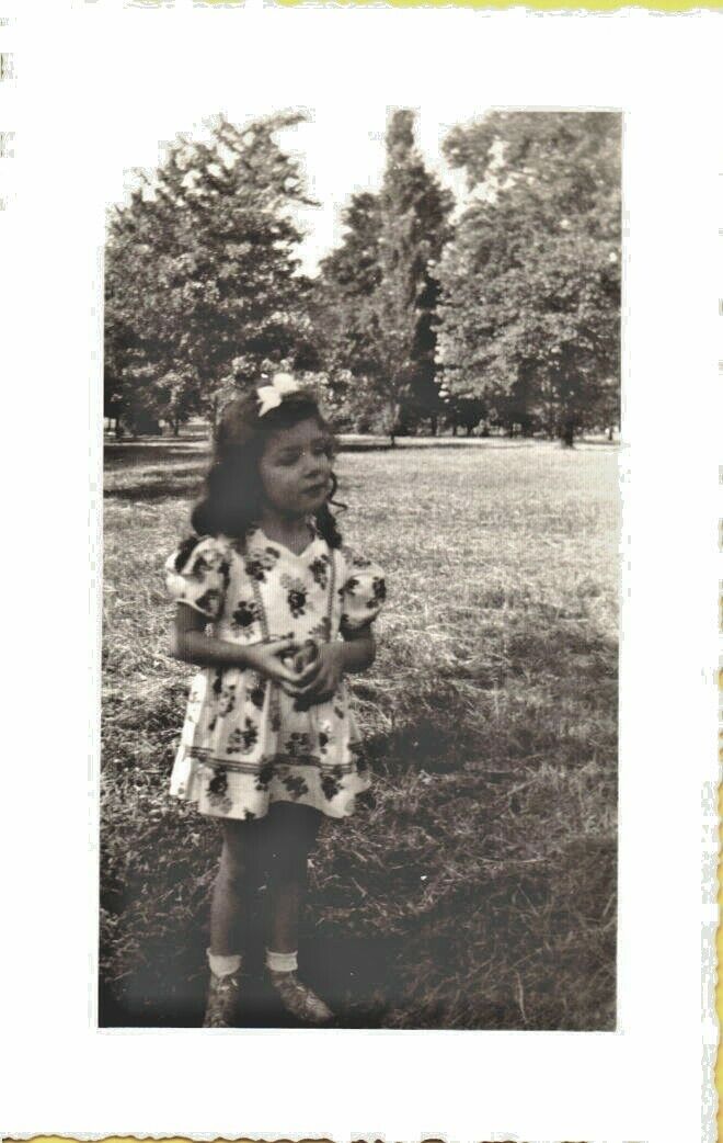 c.1950\'s Easter Dress Bow Young Girl Vintage Photograph 