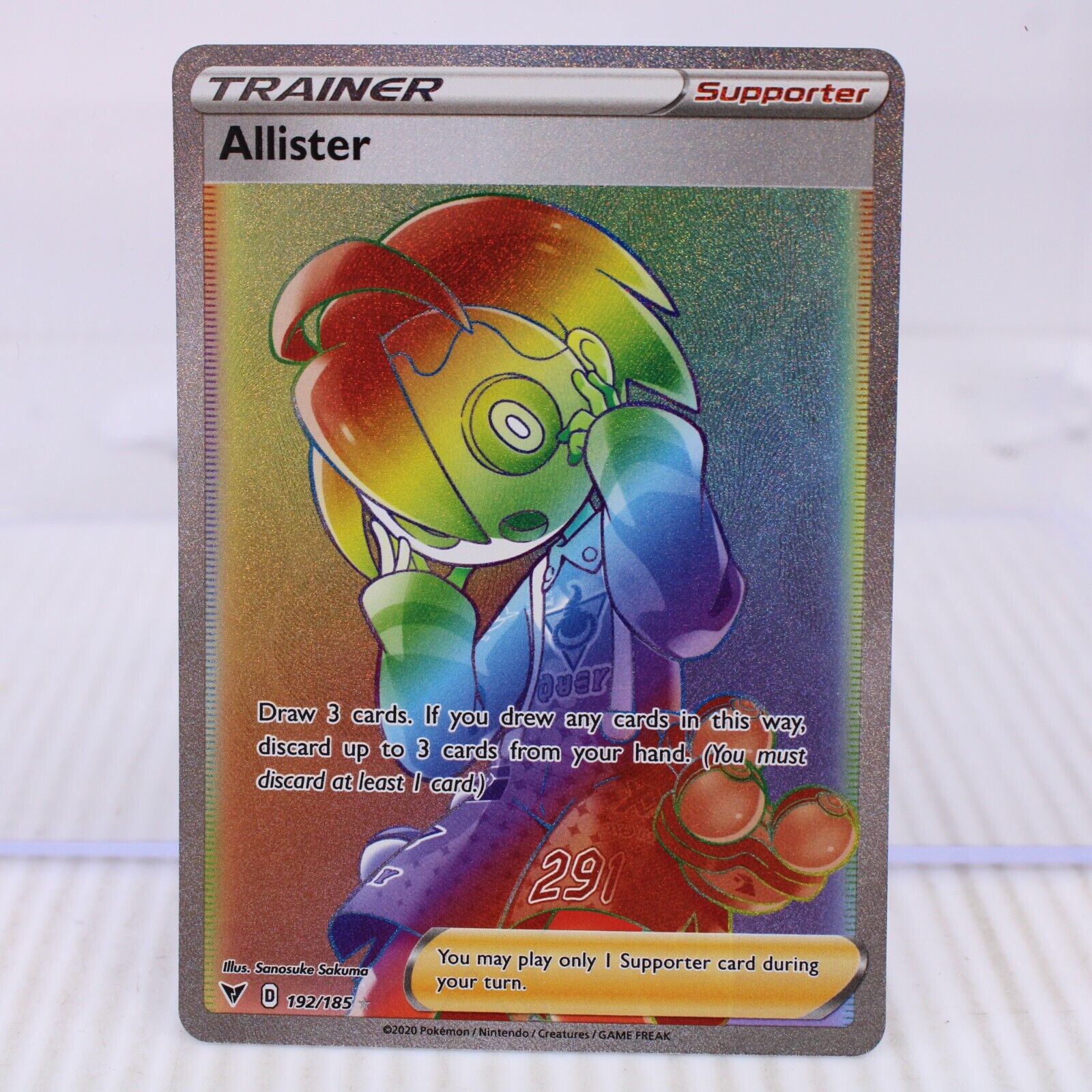 A7 Pokémon Card TCG SWSH Vivid Voltage Allister Secret Rare 192/185