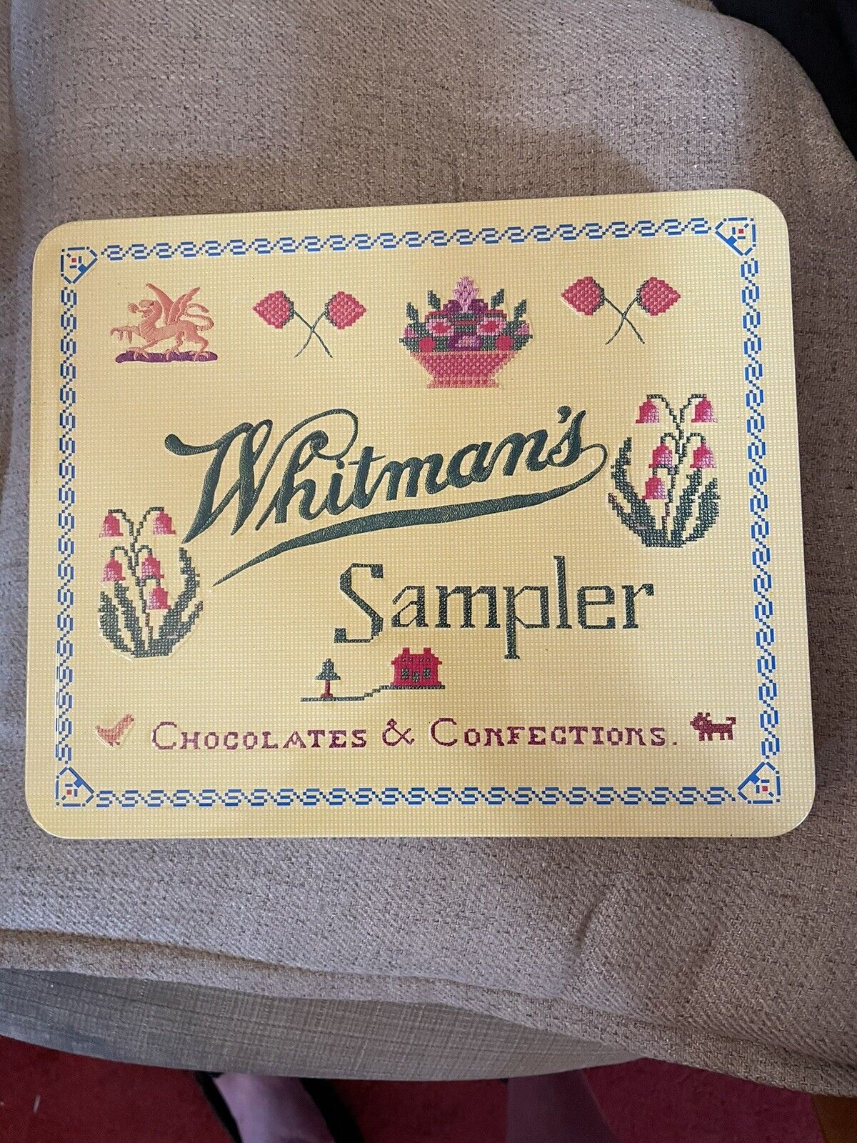 Vintage Whitman's Sampler Tin, hinged Lid Fifth In The Series Of Reproduction