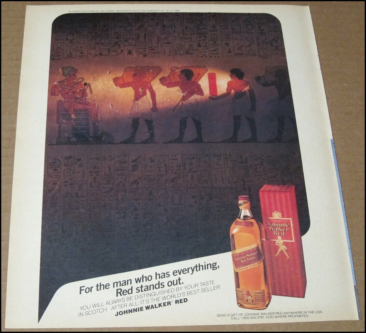 1985 Johnnie Walker Red Label Whisky Print Ad Advertisement 10\