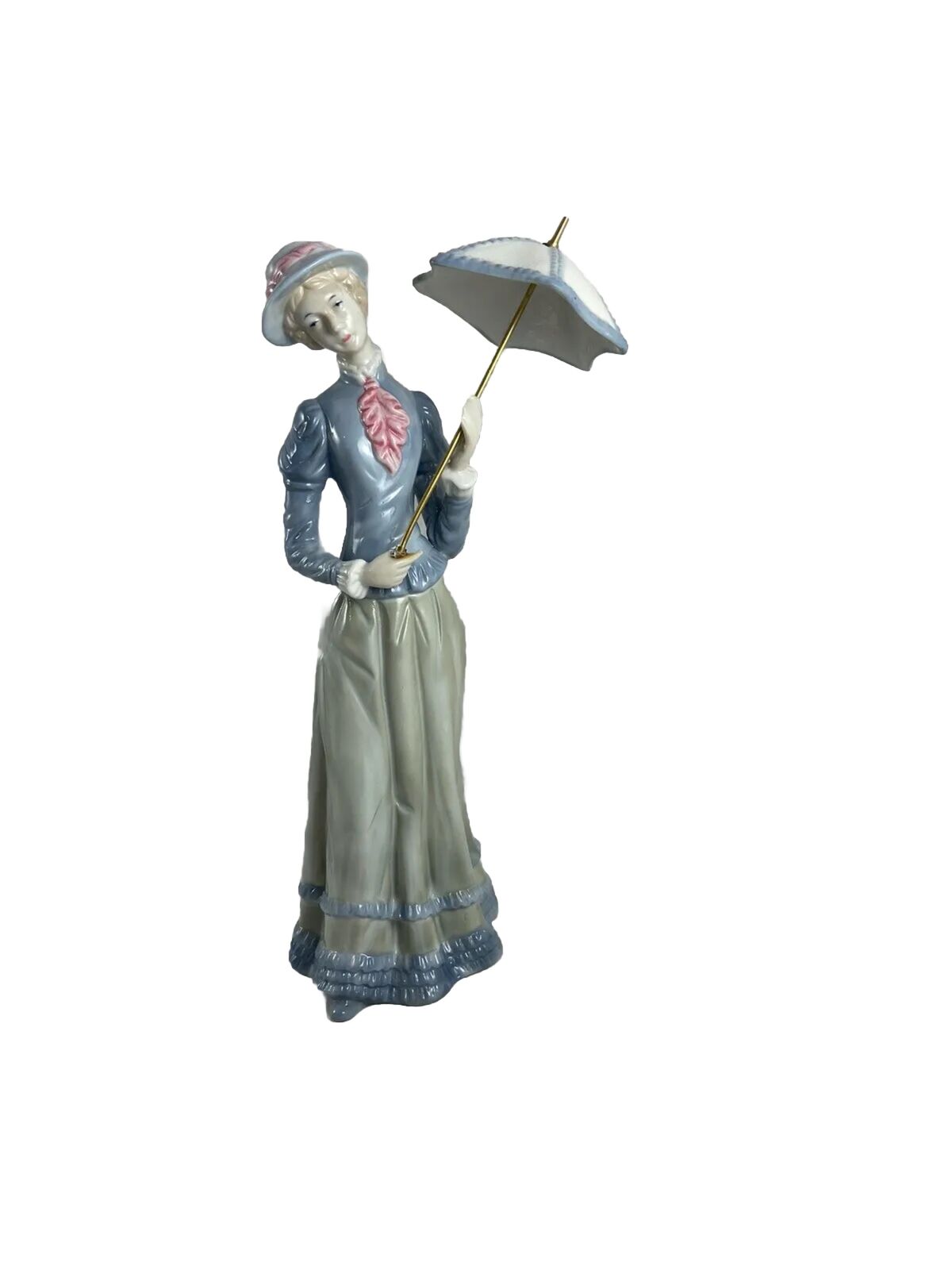 ARDALT Lenwile Lady Holding An Umbrella Parasol 12” Tall Vintage Ceramic Japan