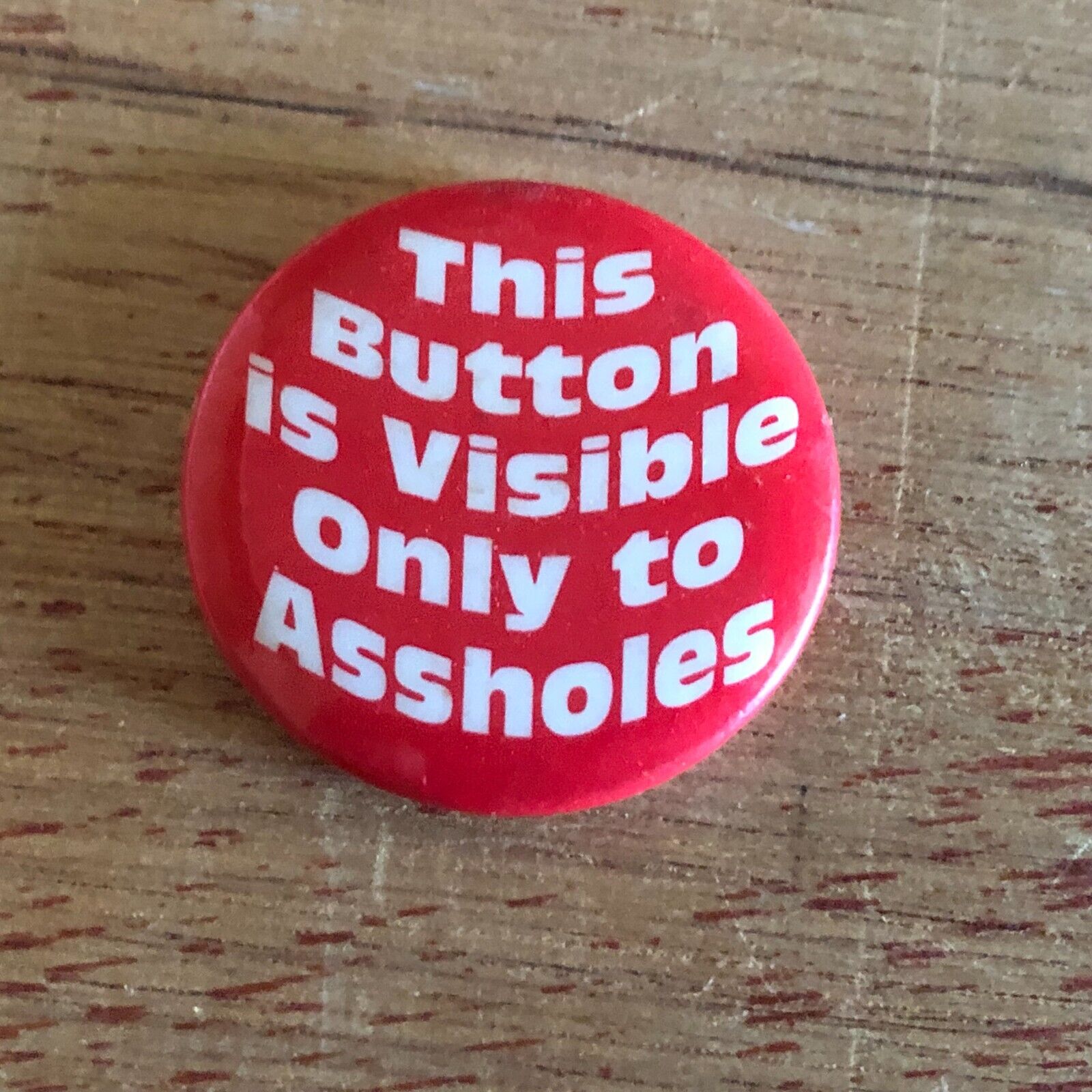This Button Is Visible Only To A**holes Badge Button Pin Pinback Vintage