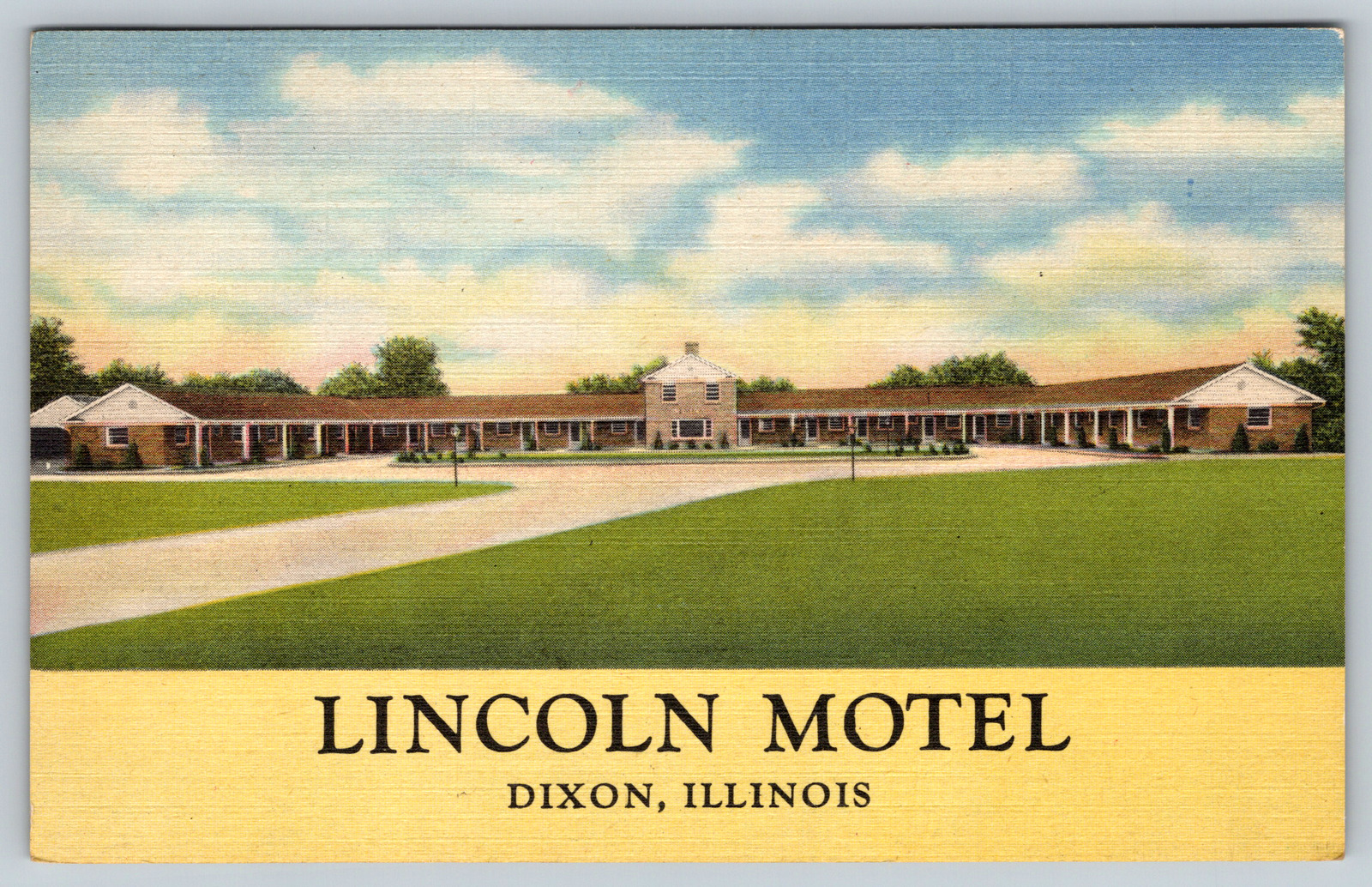 c1940s Linen Lincoln Motel Dixon Illinois Postcard