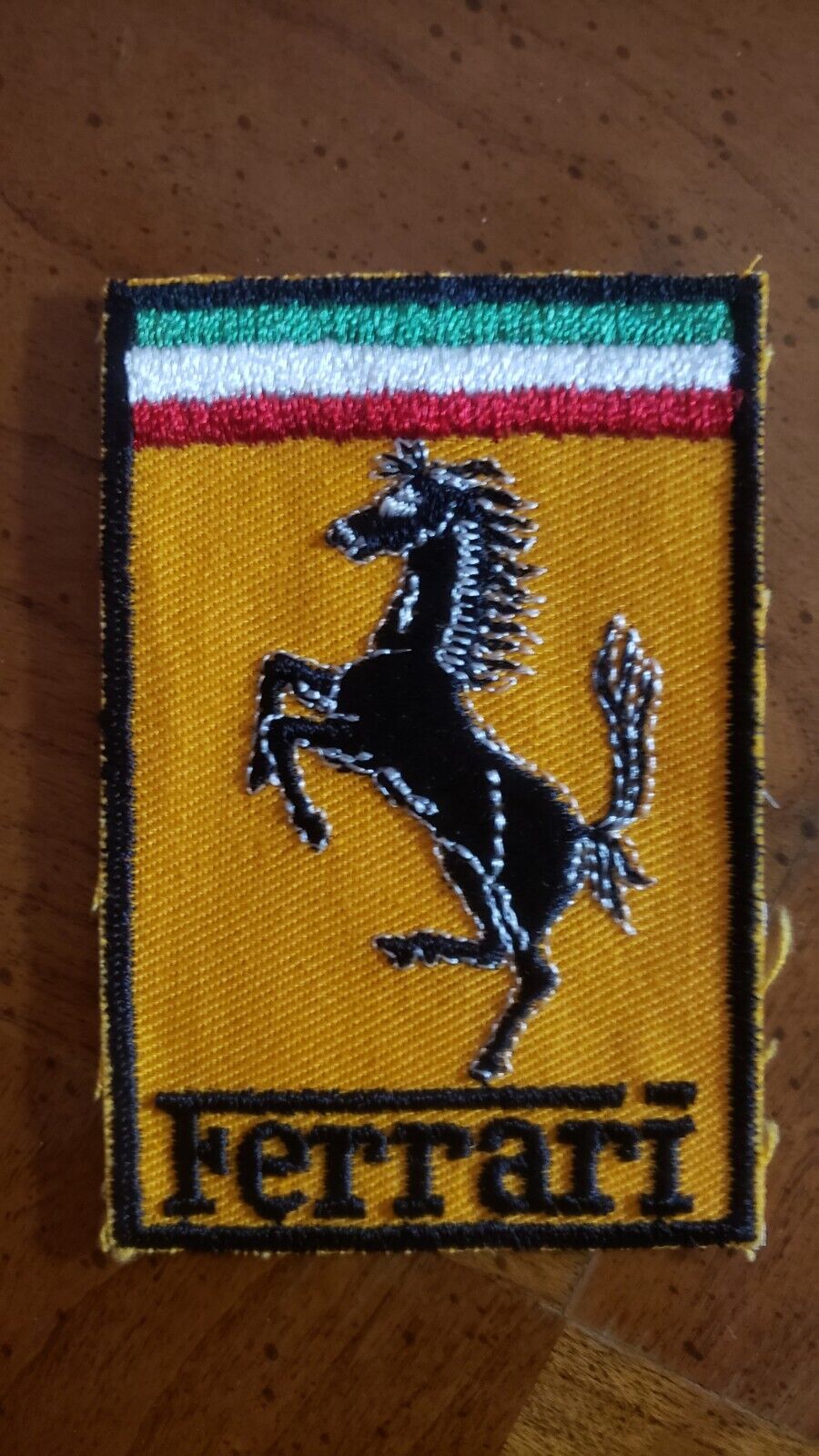 1960s Vintage Ferrari Cloth Patch Sew On, Rectangular, 4 available