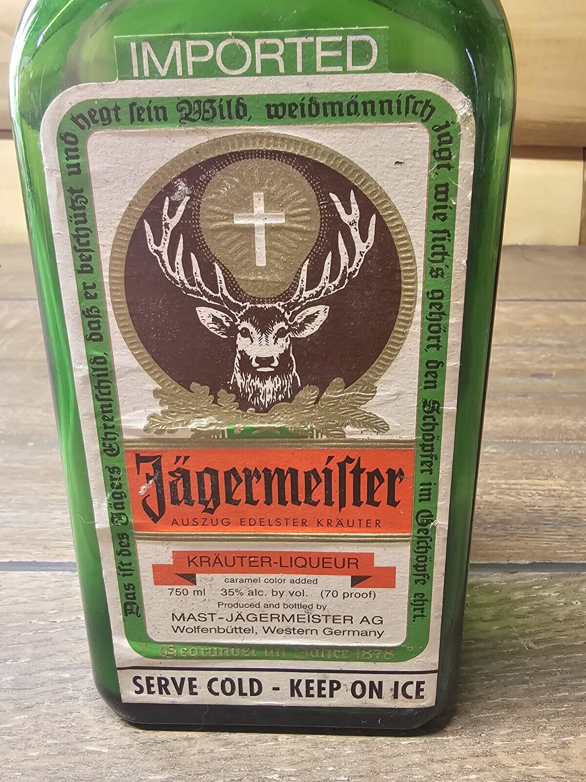 JAGERMEISTER 750 ML GREEN GLASS BOTTLE empty with cap - Holiday Craft Projects