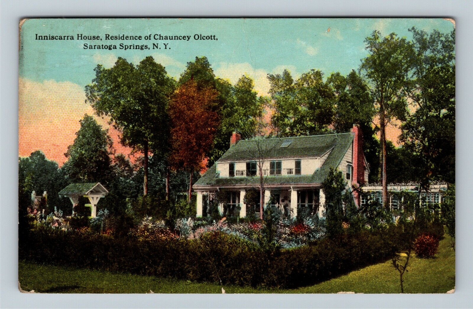 Saratoga Springs NY, Inniscarra House, New York c1913 Vintage Postcard