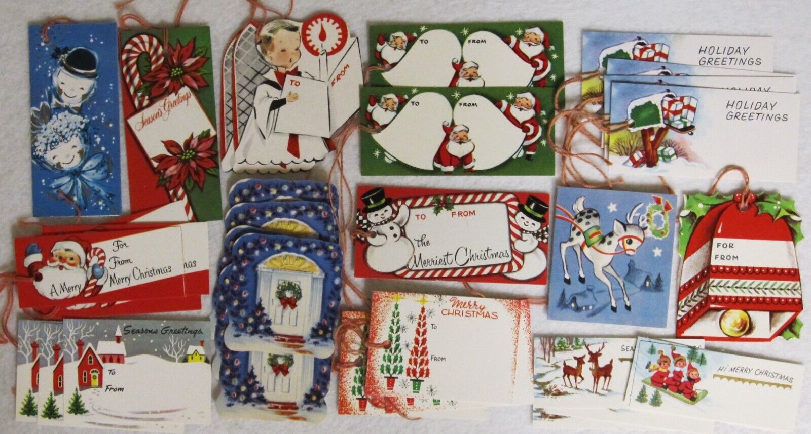 Vintage Lot Christmas Gift Package Tags 1950\'s 1960\'s