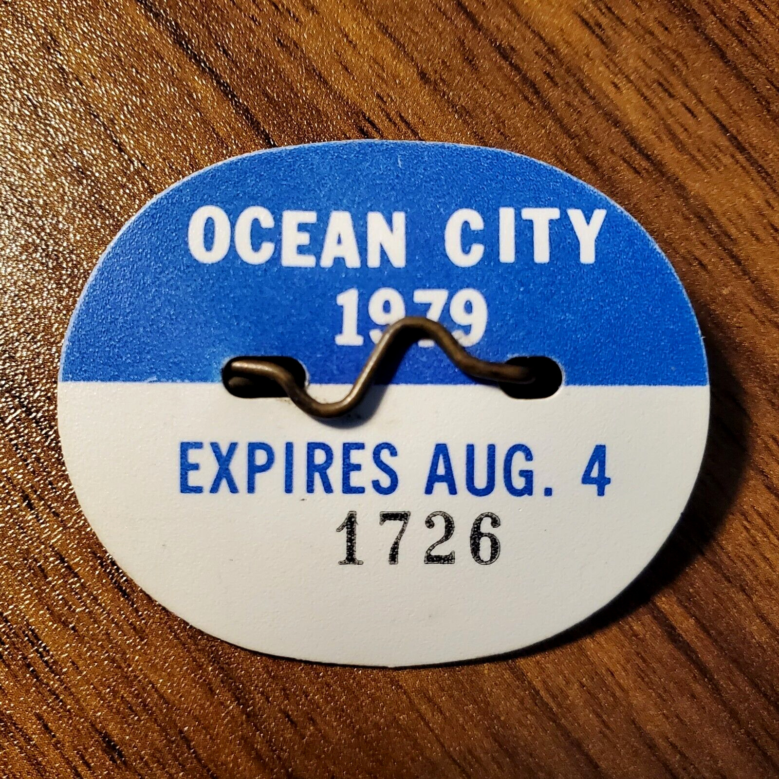 1979 Ocean City NJ Vintage Weekly Beach Tag OC New Jersey