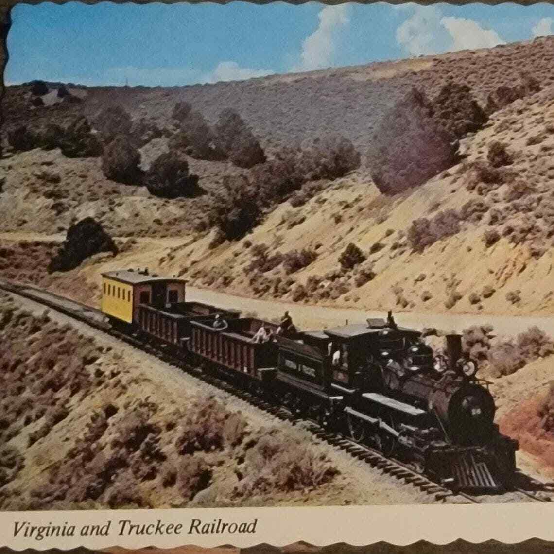 Vintage Virginia and Trucker Railroad Virginia City Continental Postcard. 