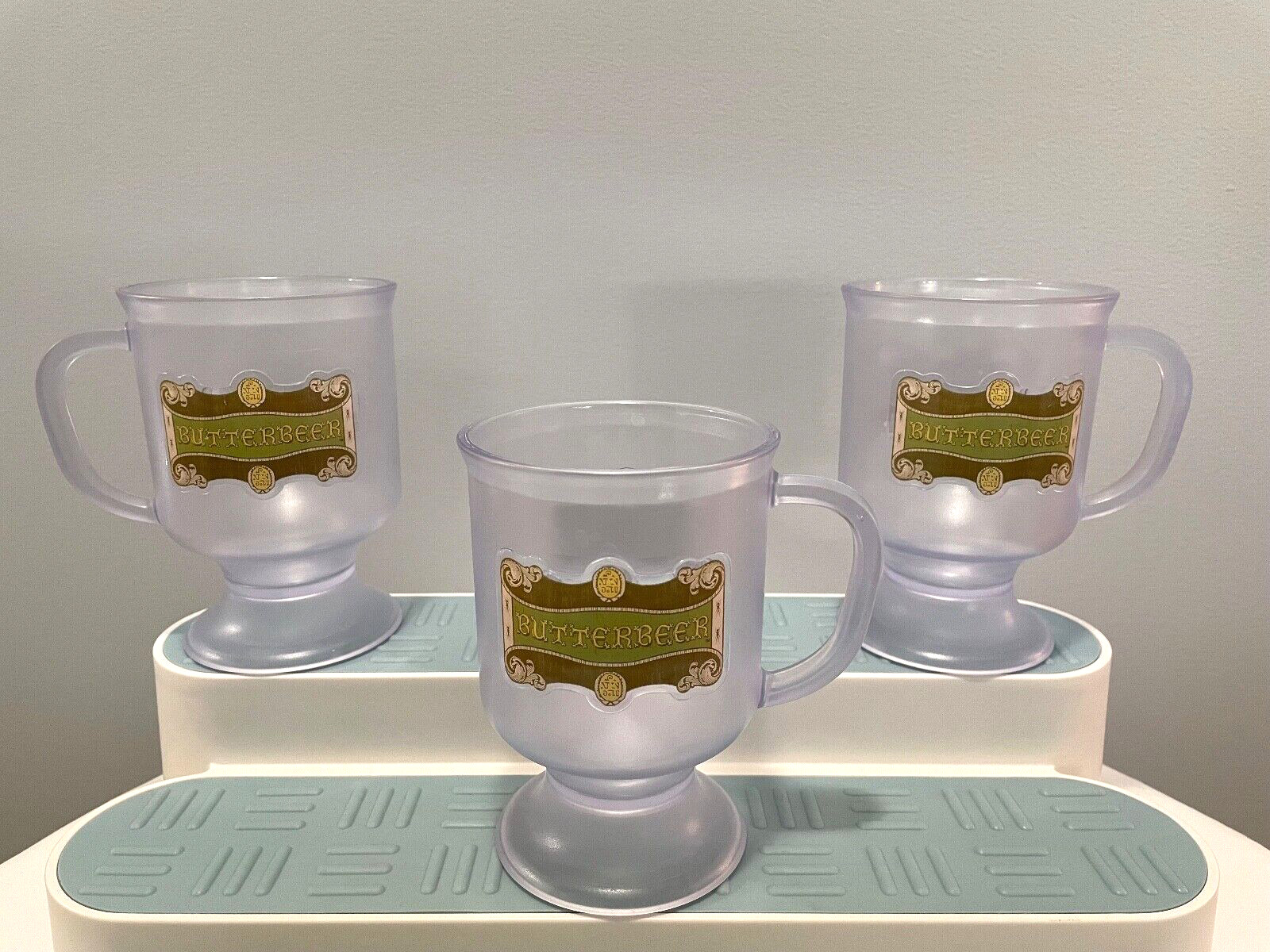 3 Butterbeer Footed Mugs Universal Wizarding World of Harry Potter RARE