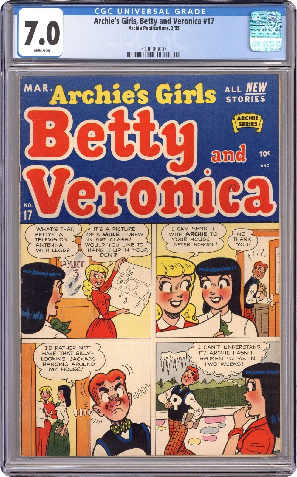 Archie\'s Girls Betty and Veronica #17 CGC 7.0 1954 4388388007