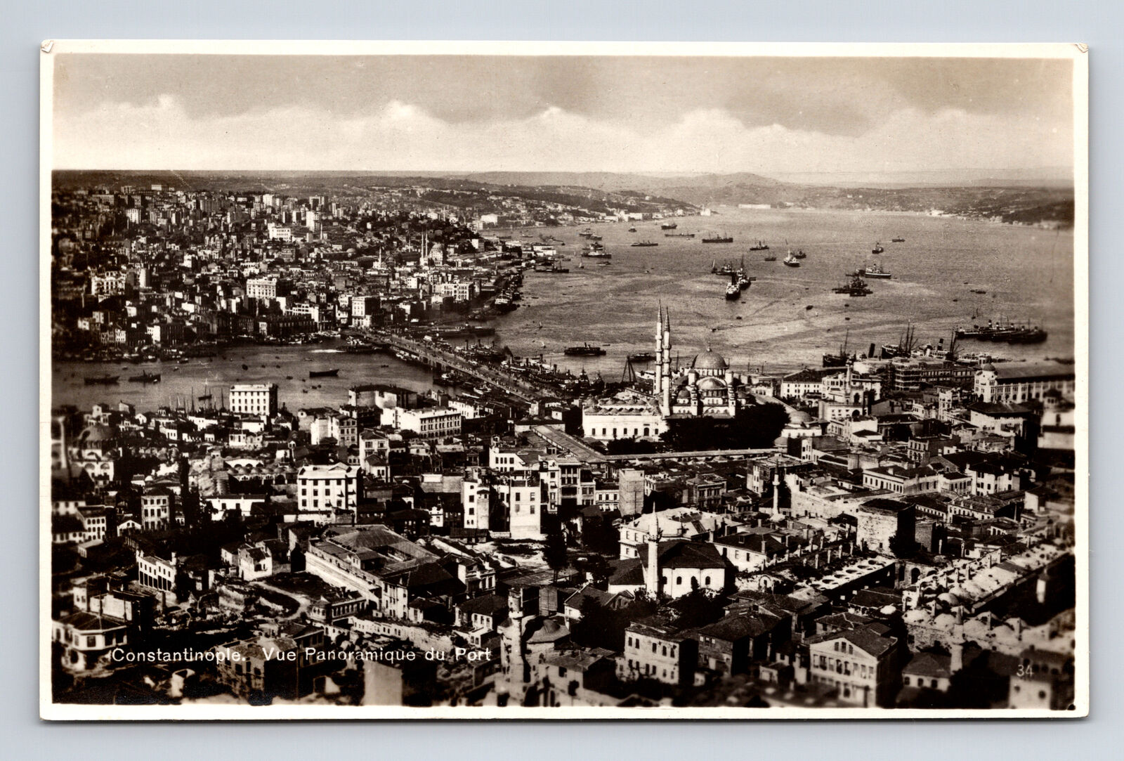 RPPC Bird's Eye View of Constantinople istanbul Turkey Postcard