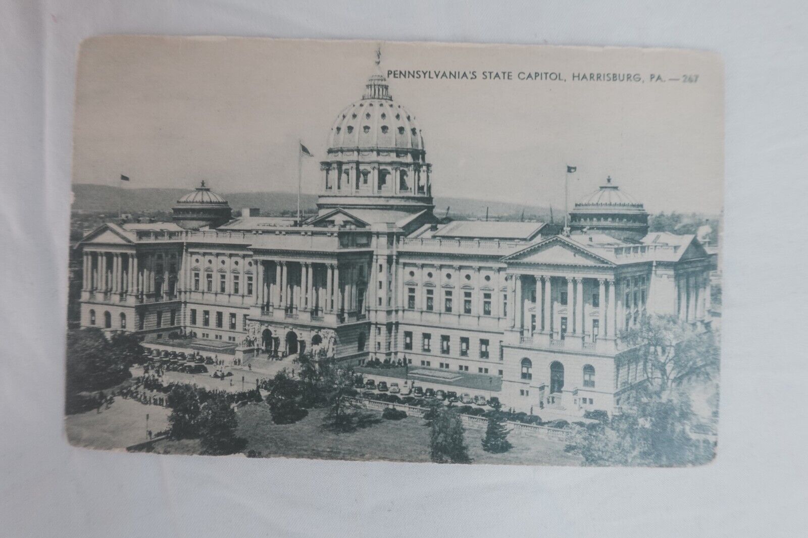 Vintage Postcard Continental Harrisburg Pennsylvania State Capital Black & White