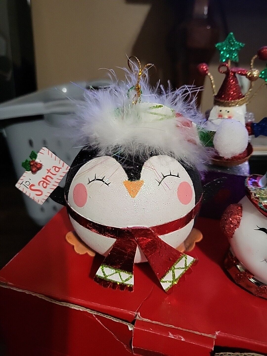 Pier One Christmas Glitter Penguin Christmas Ornament, Very Nice