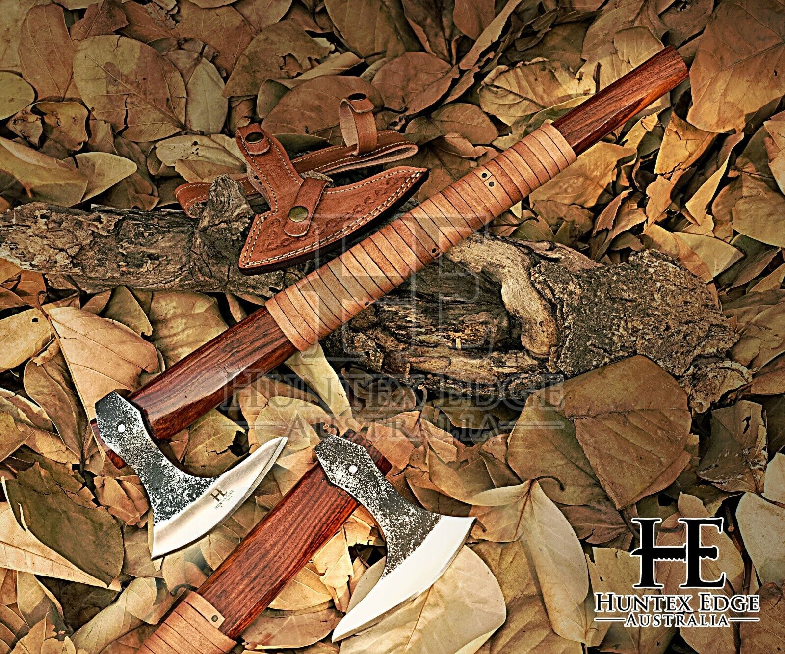 HUNTEX Custom Handmade 1095 Forged Carbon Steel Blade, 560mm Viking Godzilla Axe