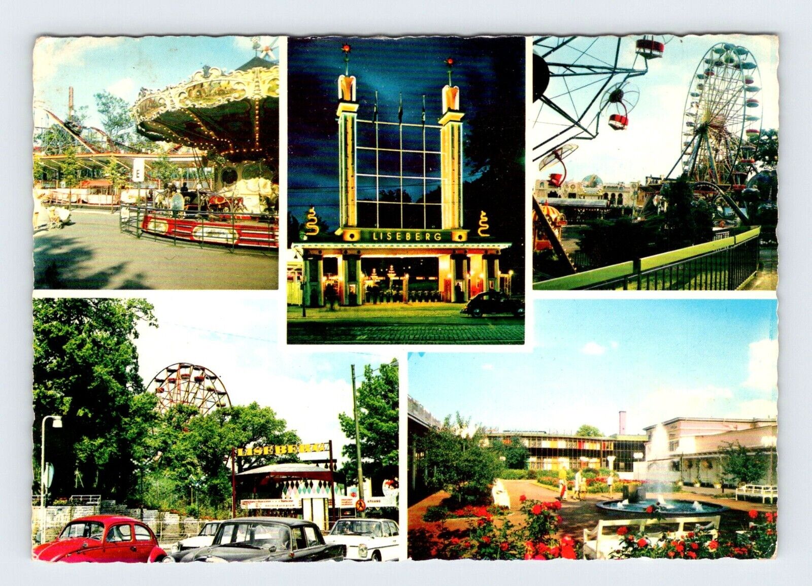 Liseberg Amusement Park Gothenburg Sweden Vintage 4x6 Postcard AF252