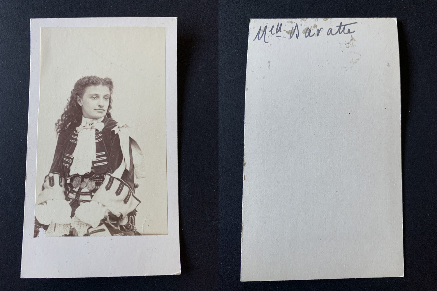 Disderi, Paris, Mademoiselle Baratte, Vintage Opera Albumen Print CDV. Archives 