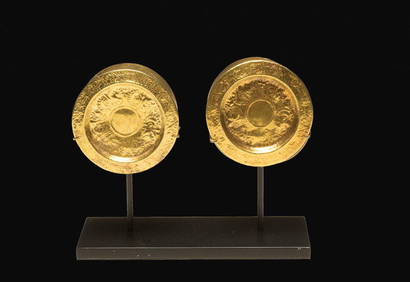 IMPORTANT Pre-Columbian Gold Sican Earspools Ca. 800-1000 A.D.