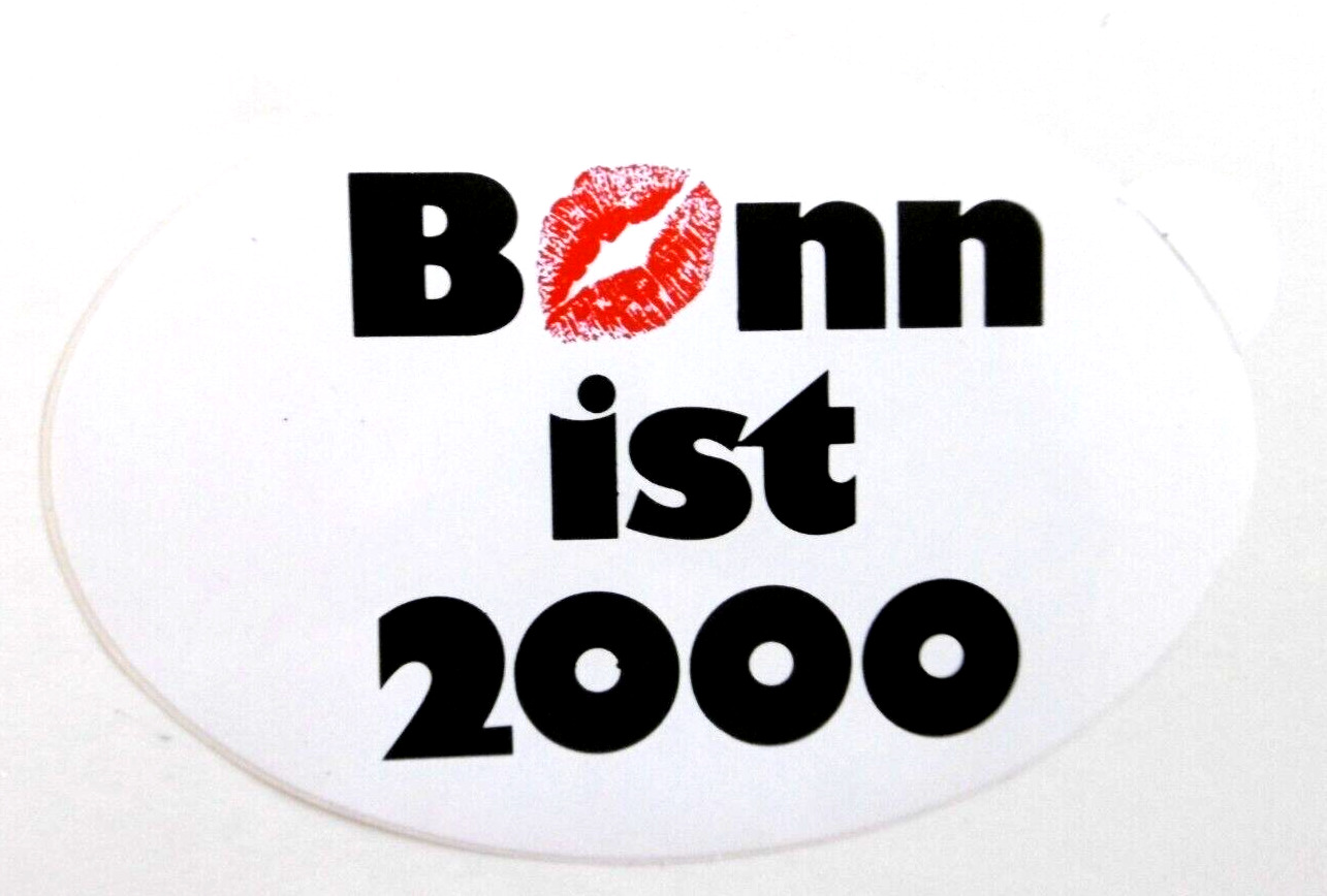 Souvenir-Aufkleber Bonn Is 2000 Capital Germany NRW Kissing Lips 1989