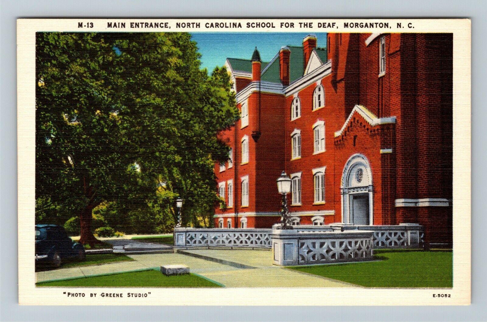 Morganton NC-North Carolina, Main Entrance, NC School For Deaf Vintage Postcard