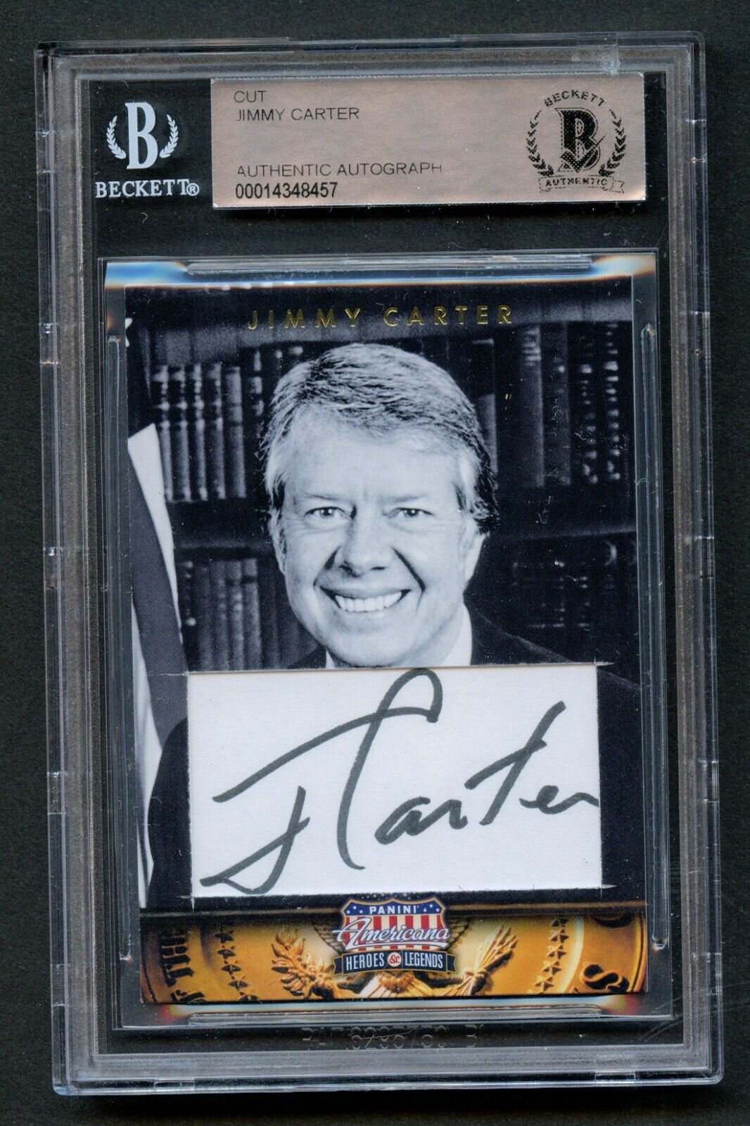 Jimmy Carter #39 signed autograph Americana Custom Cut Card 39th President BAS