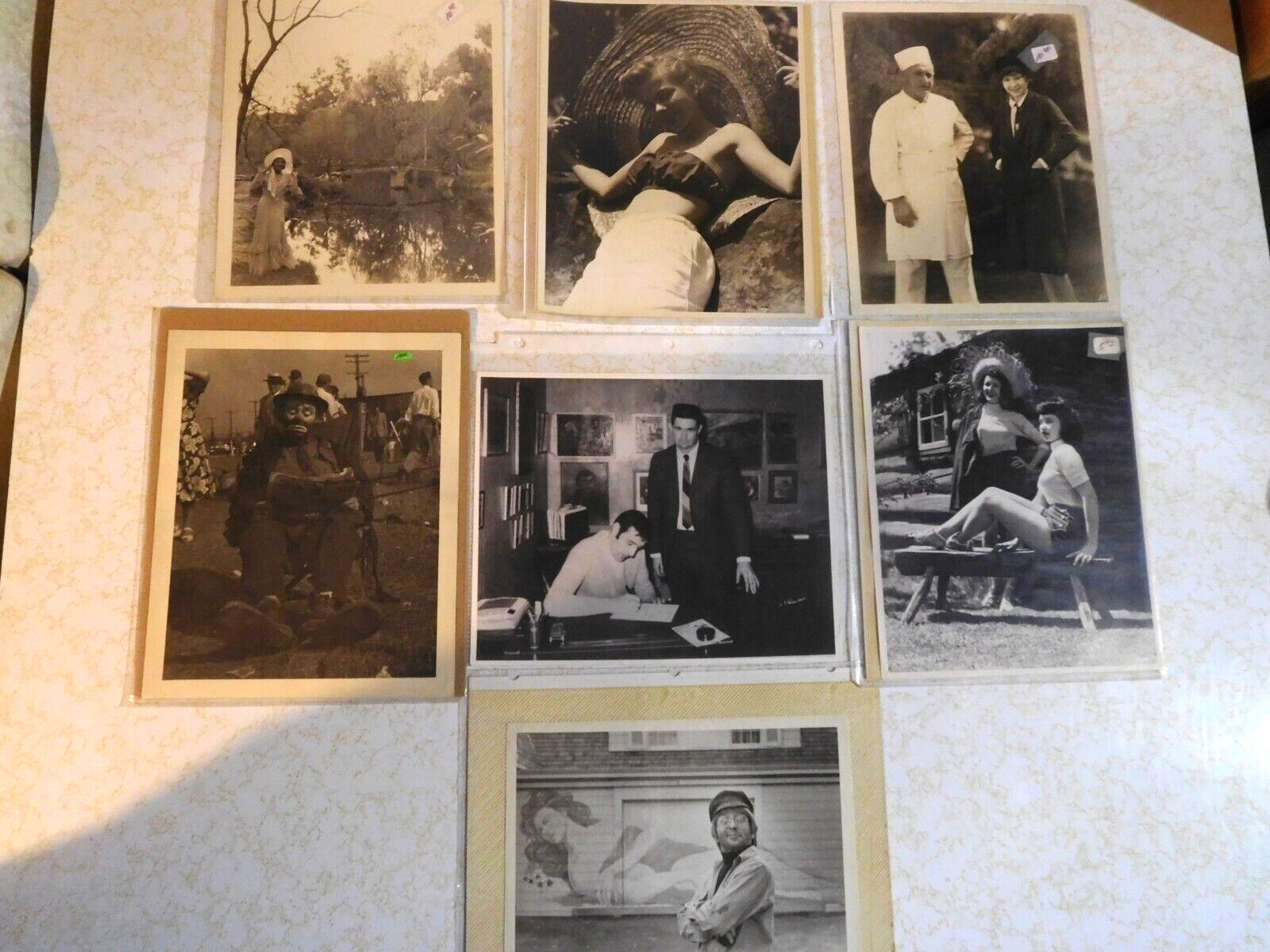 7 Vintage Black & White Press/Publicity Photos without identifying information
