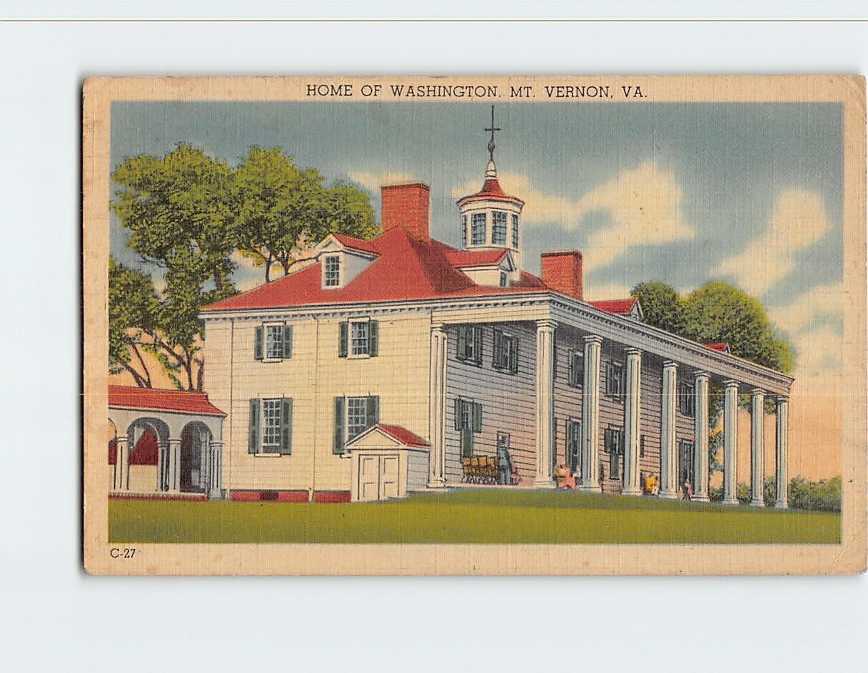 Postcard Home Of Washington Mount Vernon Virginia USA