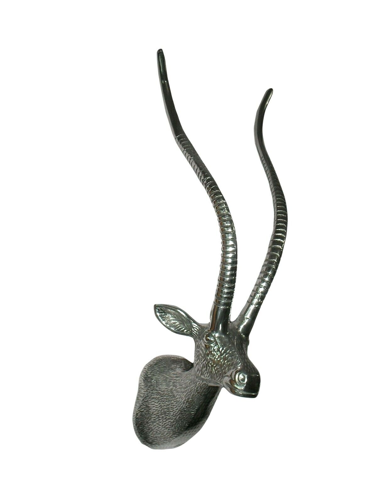 Polished Metal Wall Mount Stag Head Gazelle Deer Antelope HOME DECOR 20 inches
