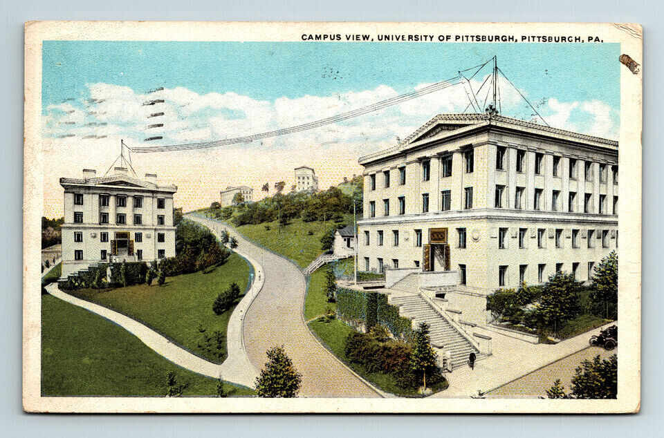 c1918 WB Postcard Pittsburgh PA University of Pittsburgh Campus View