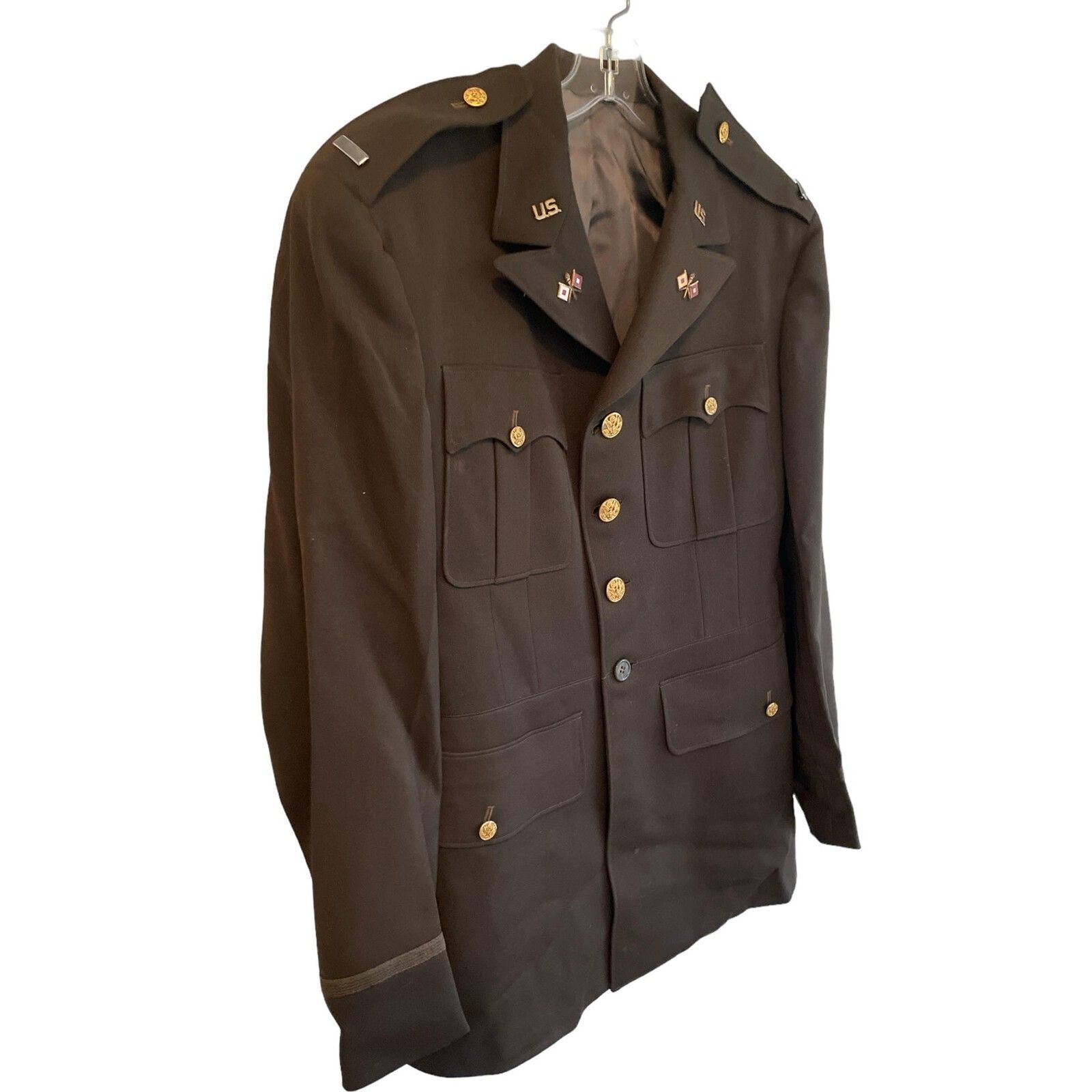 WW2 First Lieutenant Signal Corp Army Dress Green Brass Buttons Militaria Blazer