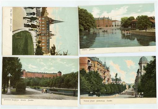 4 UDB Postcards of SWEDEN Malmo Upsala Gothenburg Orebro 