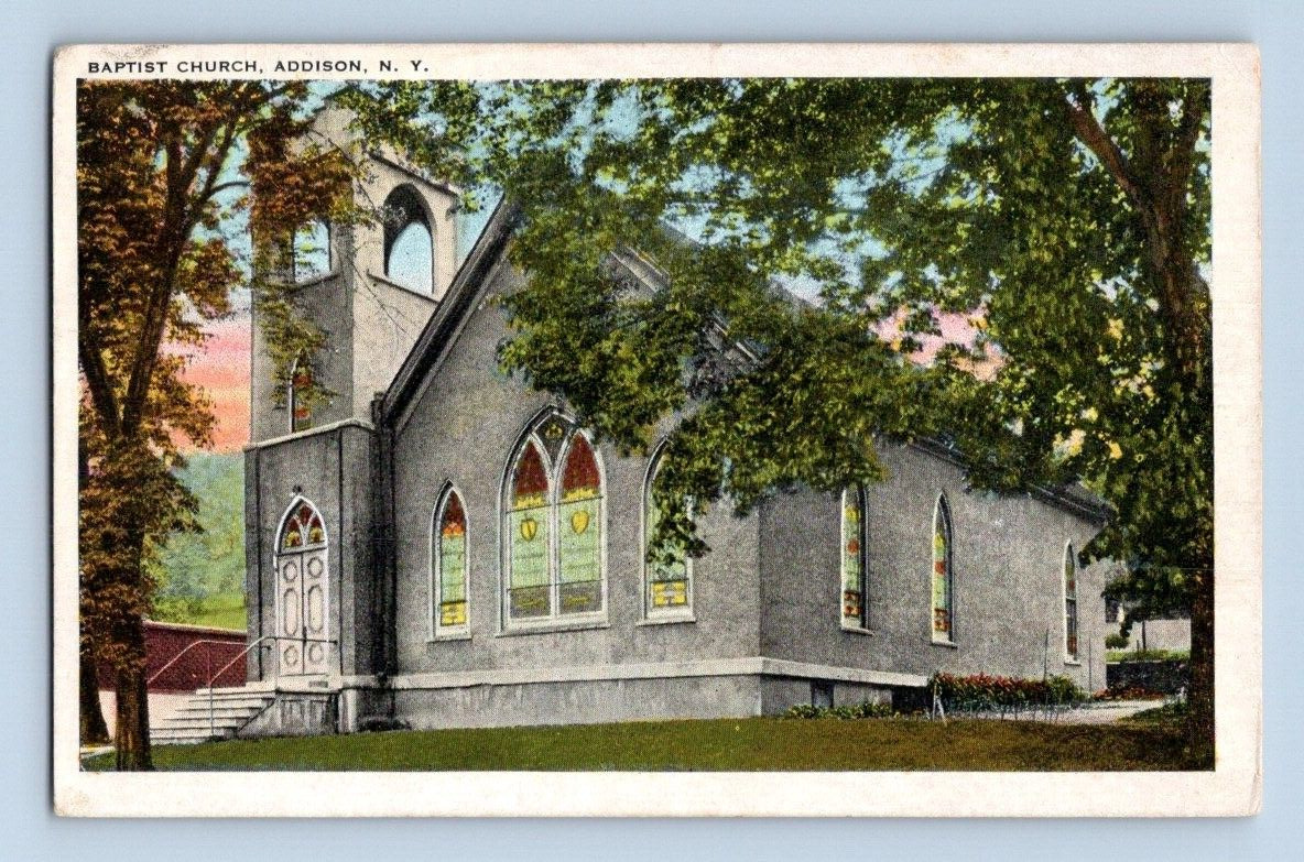 1938. ADDISON, NY. BAPTIST CHURCH. POSTCARD L28