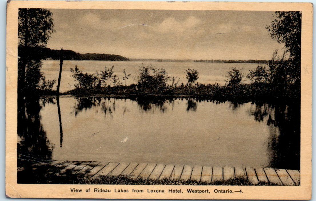 Postcard - View of Rideau Lakes from Lexana Hotel, Westport, Ontario, Canada