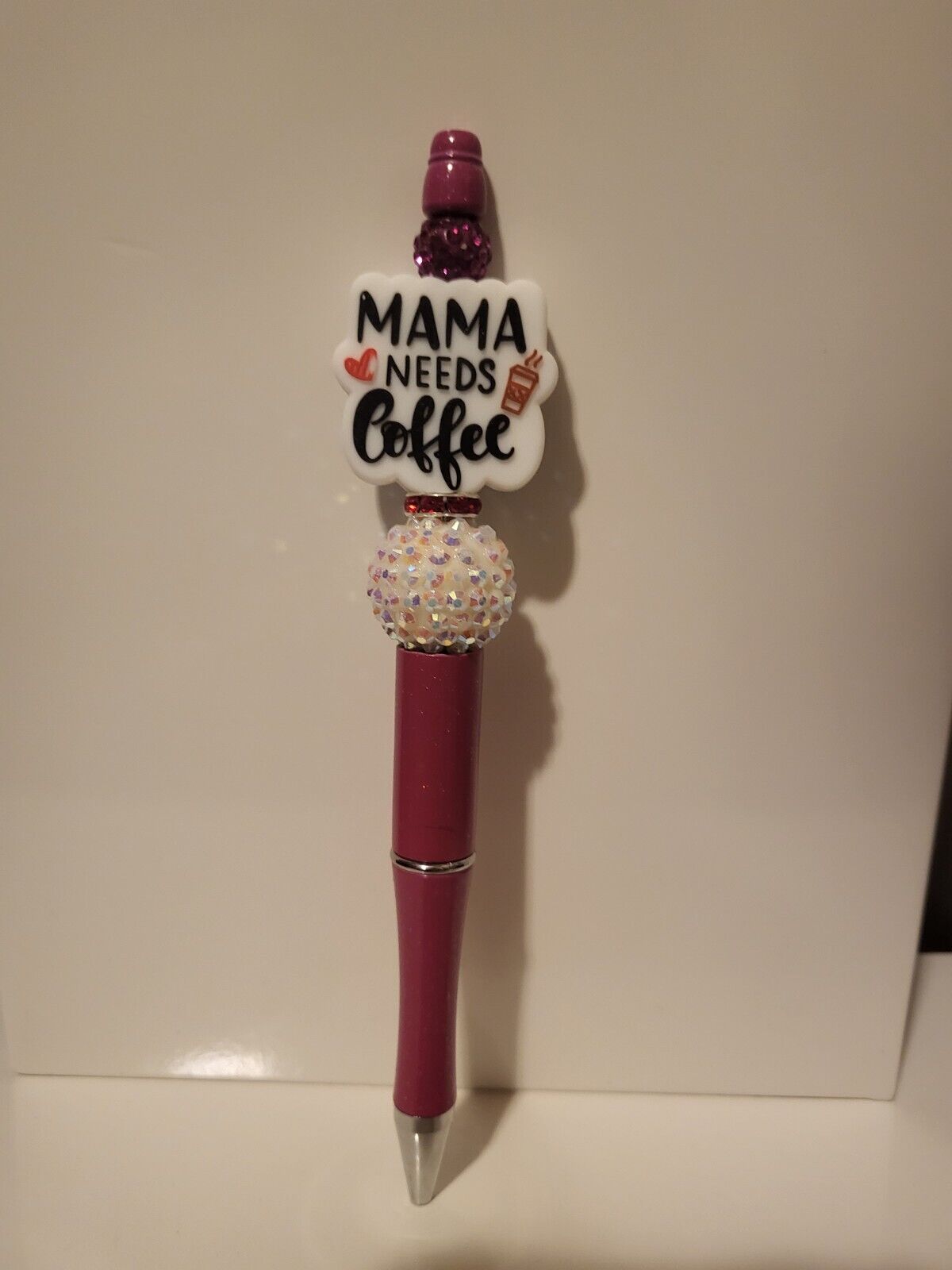 Mama Needs Coffee Beaded Pen