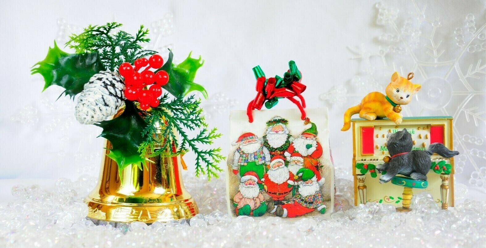 Three Musical Christmas Tree Ornaments