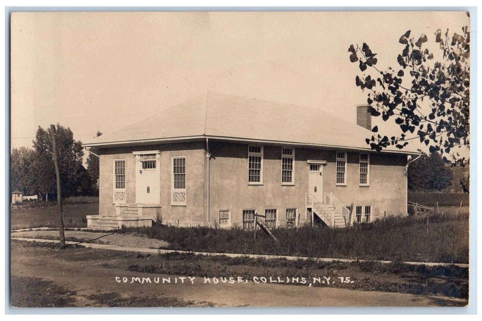 c1910's Community House Collins New York NY RPPC Photo Unposted Antique Postcard