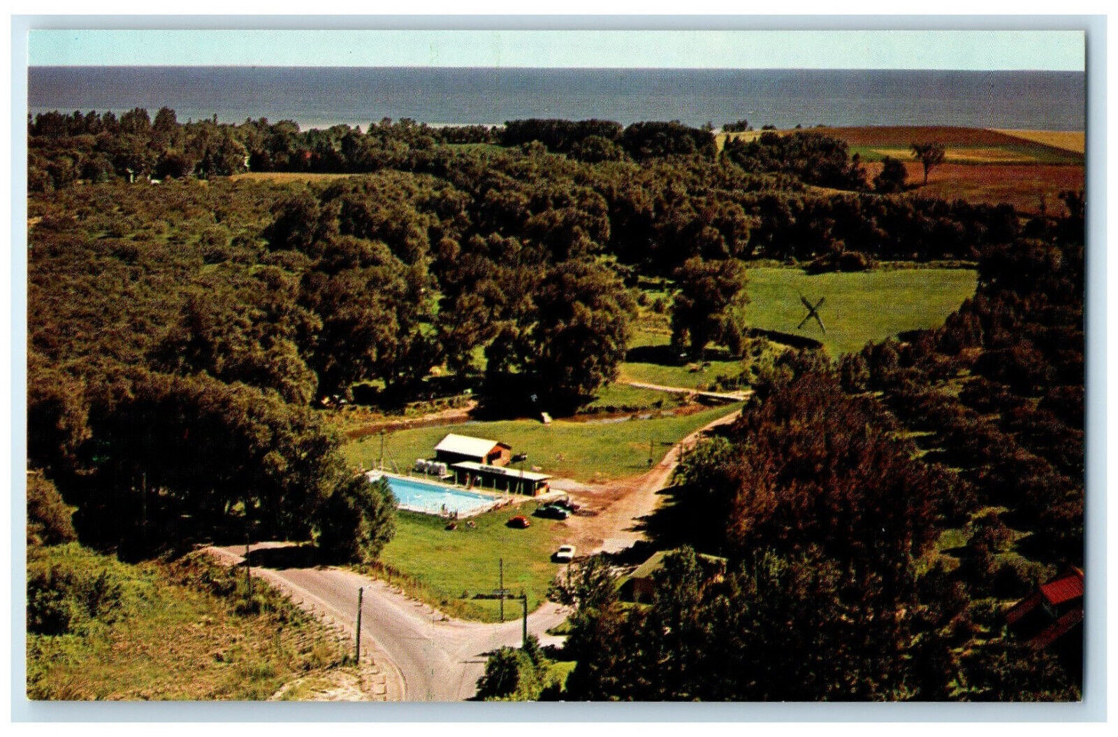 c1960's Swimming Pool at Waltona Park Newcastle Ontario Canada Vintage Postcard