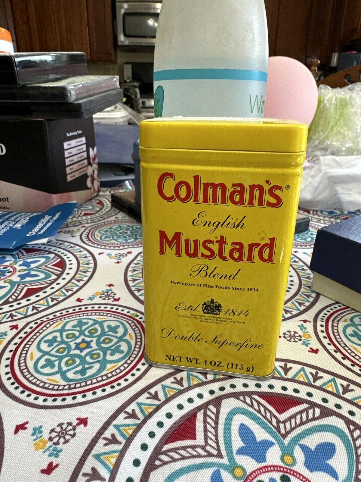 Vintage -Colemans Mustard Tin Made in England-Preowned