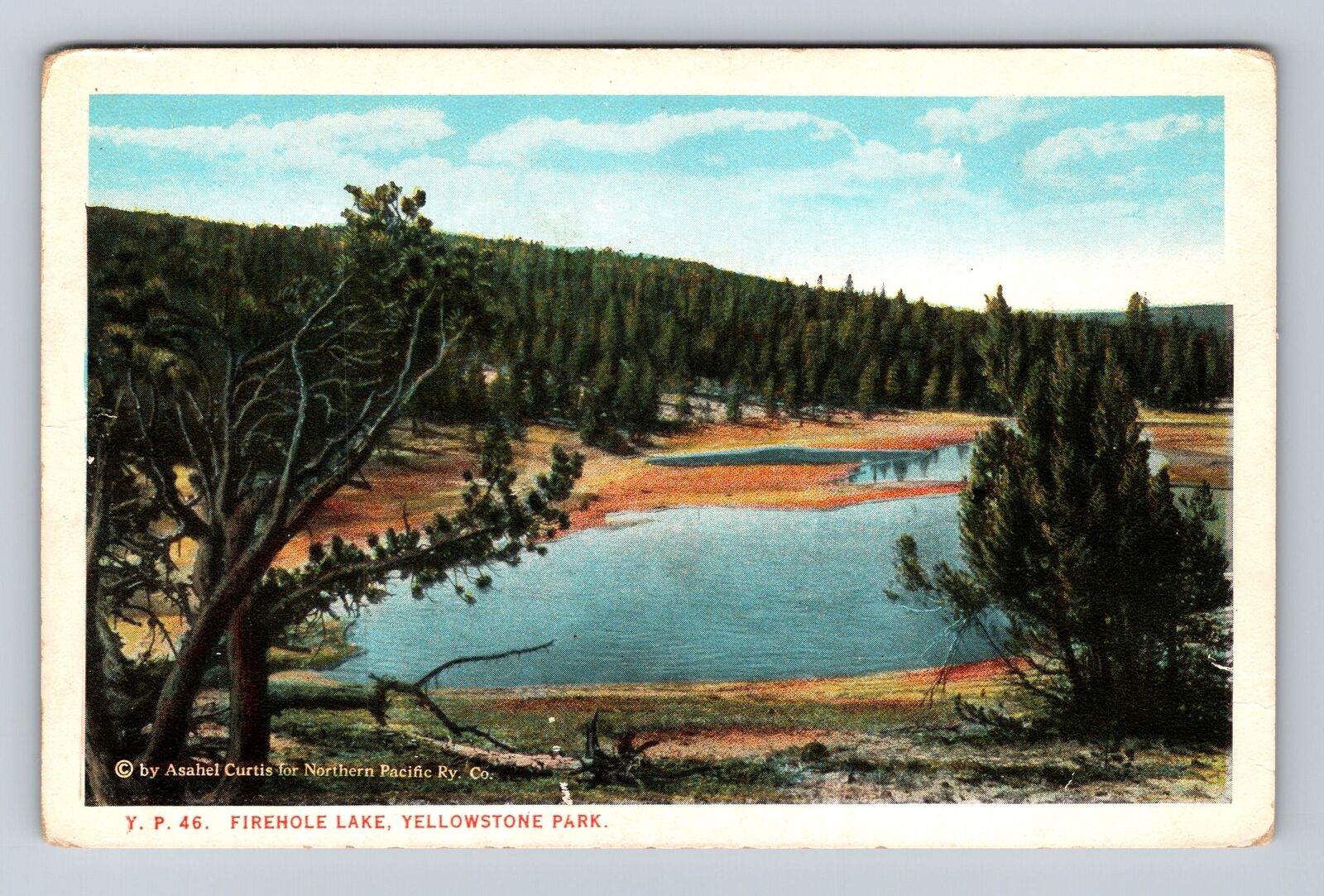 Yellowstone National Park-Firehole Lake, Antique, Vintage Souvenir Postcard