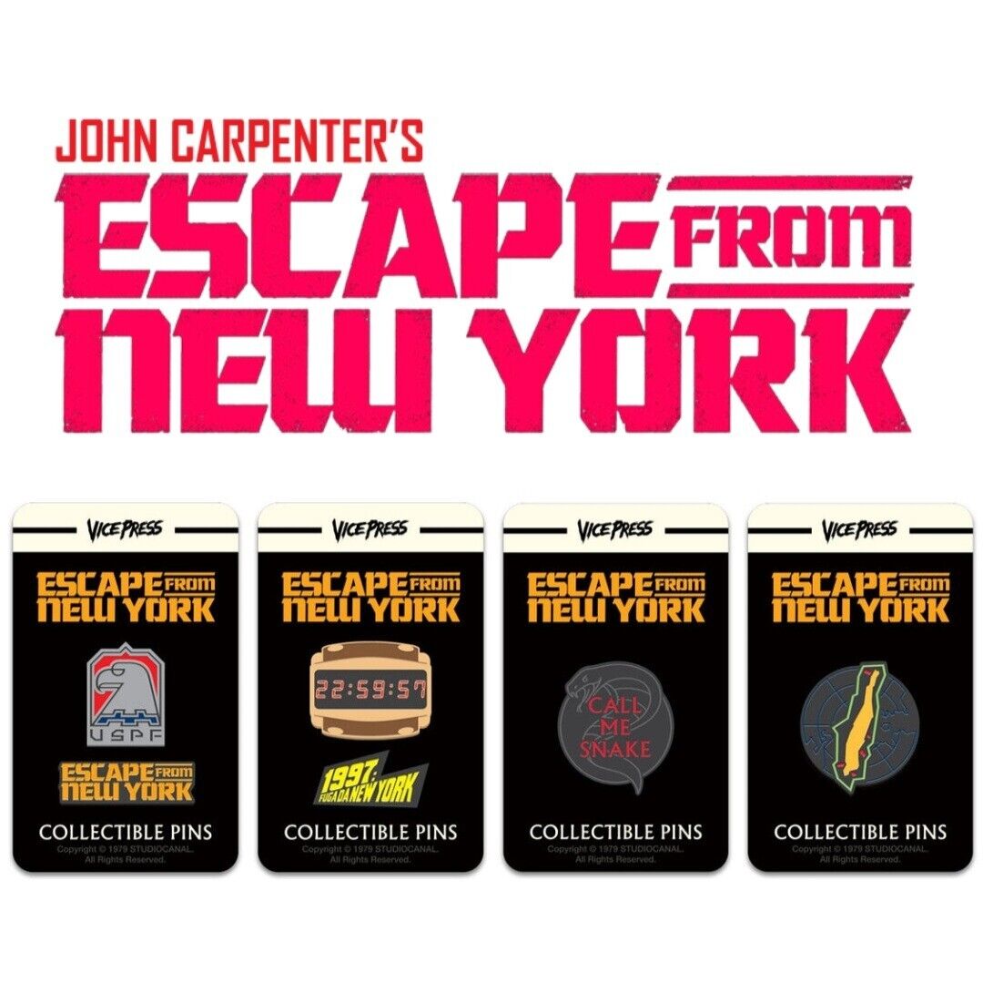 ⚡RARE⚡ 1981 John Carpenter\'s ESCAPE FROM NEW YORK Pin Set *BRAND NEW* LIMITED ED