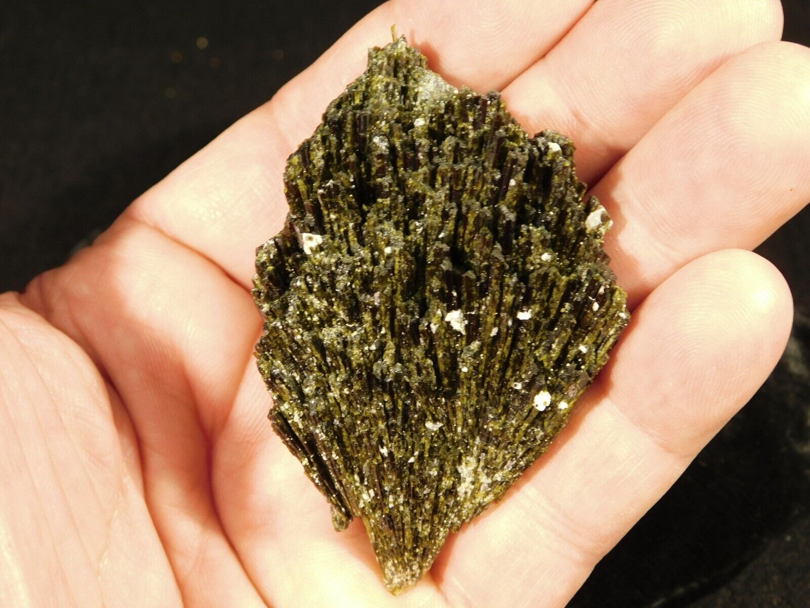 Very Rare Deep GREEN Epidote Crystal SPRAY Cluster Peru 80.1gr