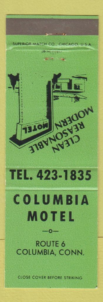 Matchbook Cover - Columbia Motel CT