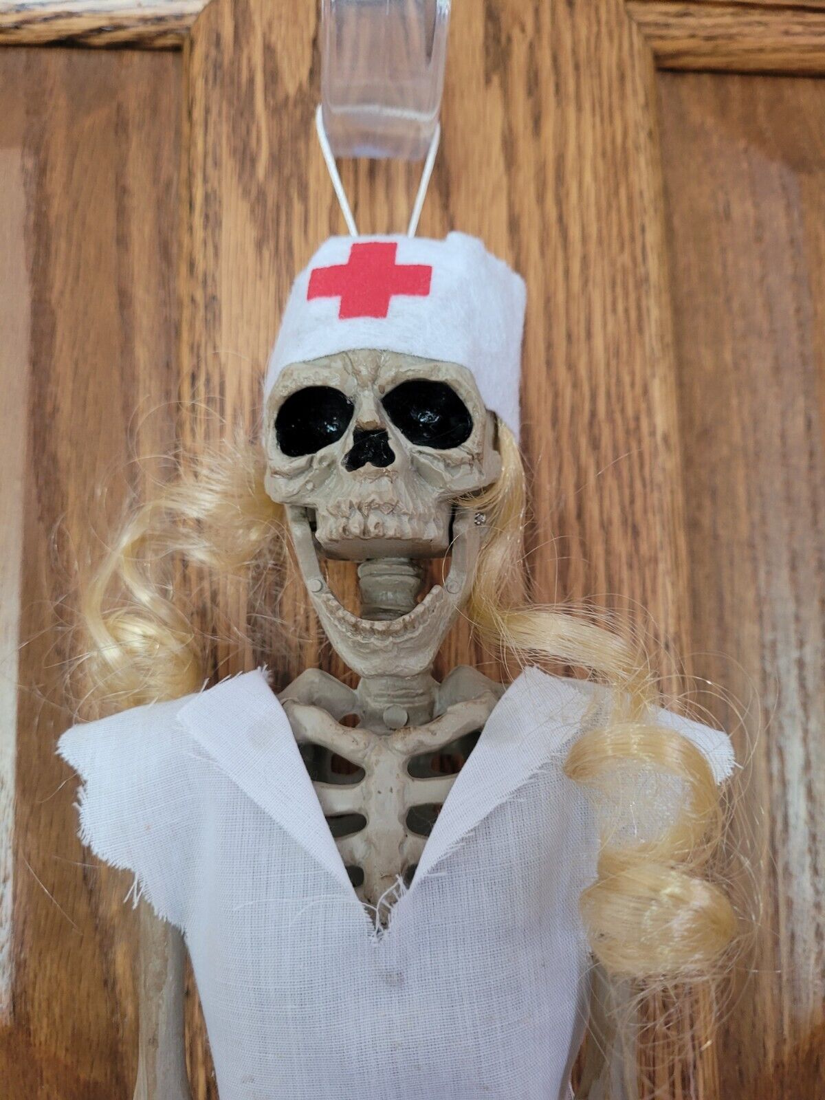 Set Of Full Body Skeletons Nurse And Cowboy Hinged Joints Halloween Decorations