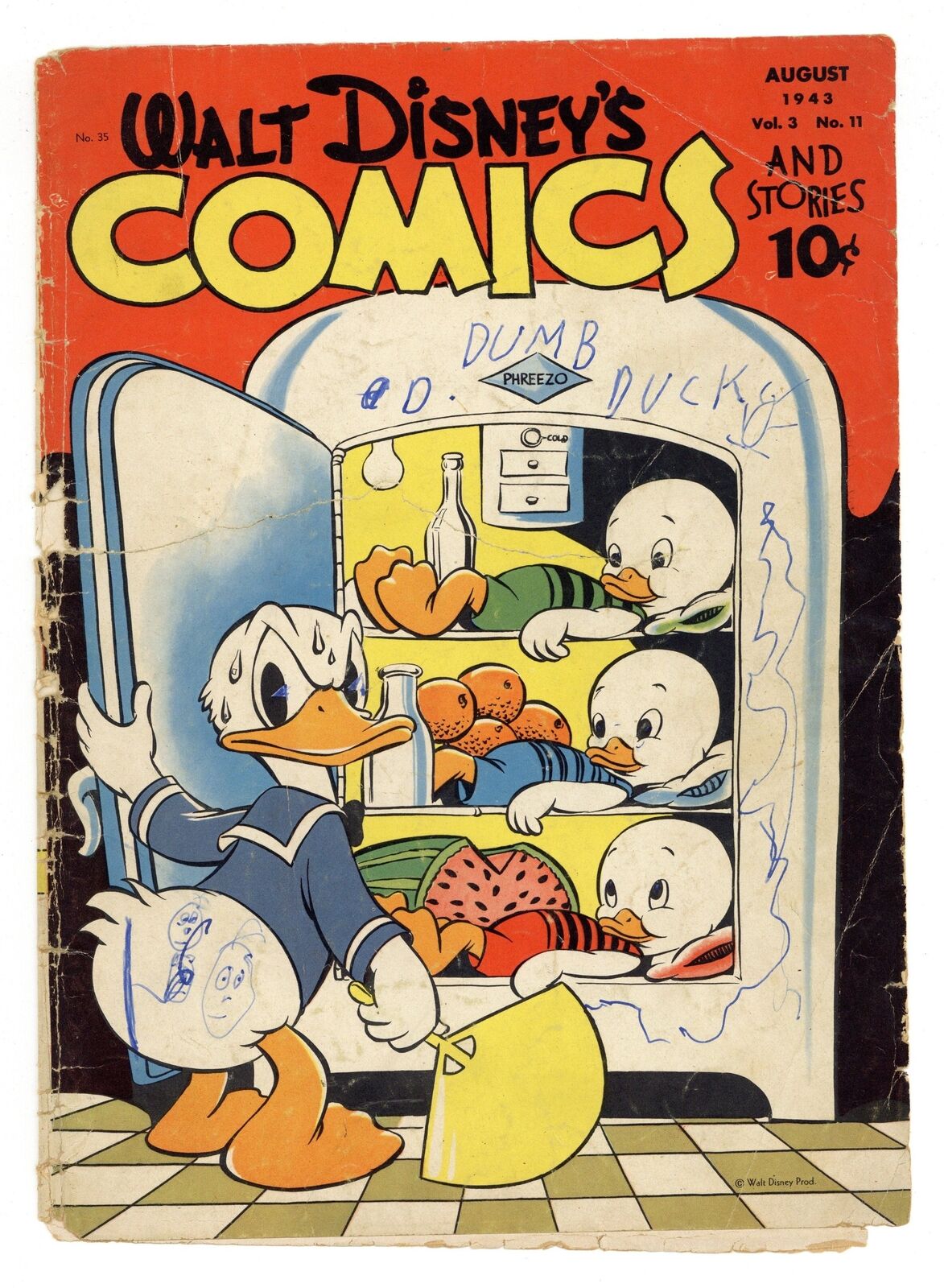 Walt Disney\'s Comics and Stories #35 Cover Only 0.0 1943