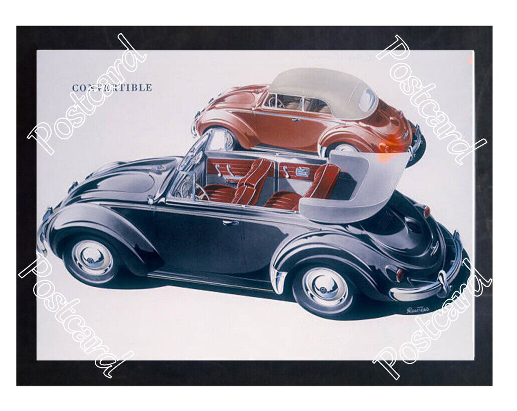 Historic Volkswagen Convertible, 1959. Advertising Postcard