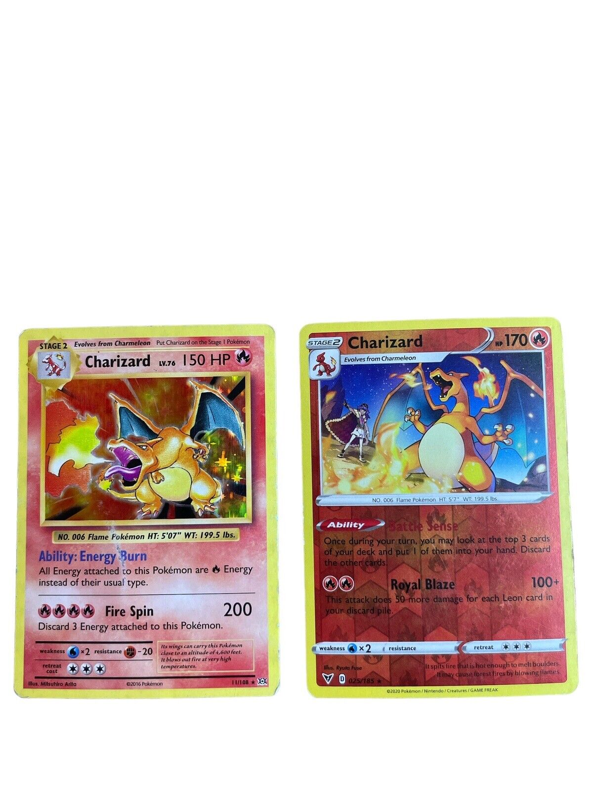 Pokemon Charizard Lot Of 2 Cards 2016 Charizard & 2020 Charizard Collectible