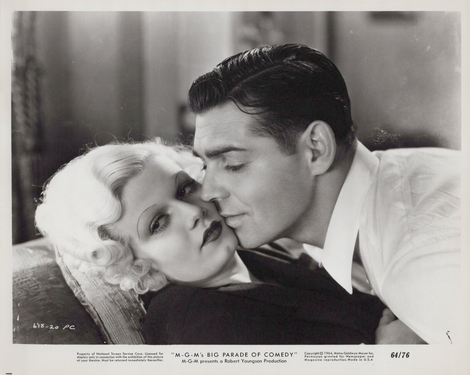 Jean Harlow + Clark Gable in The Big Parade of Comedy (1964) ❤ MGM Photo K 387
